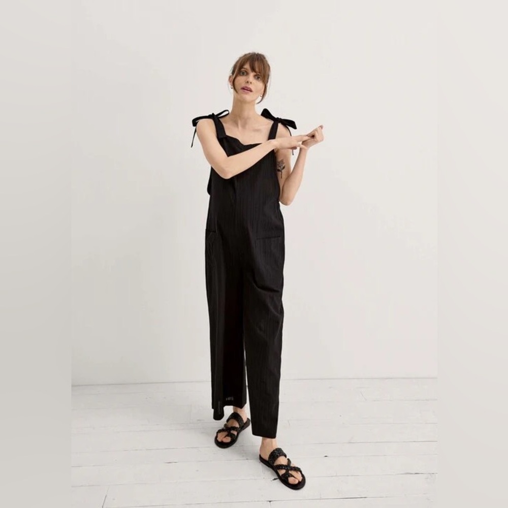 Hatch Nanette Cotton Black Maternity Jumpsuit size 2/ small or medium